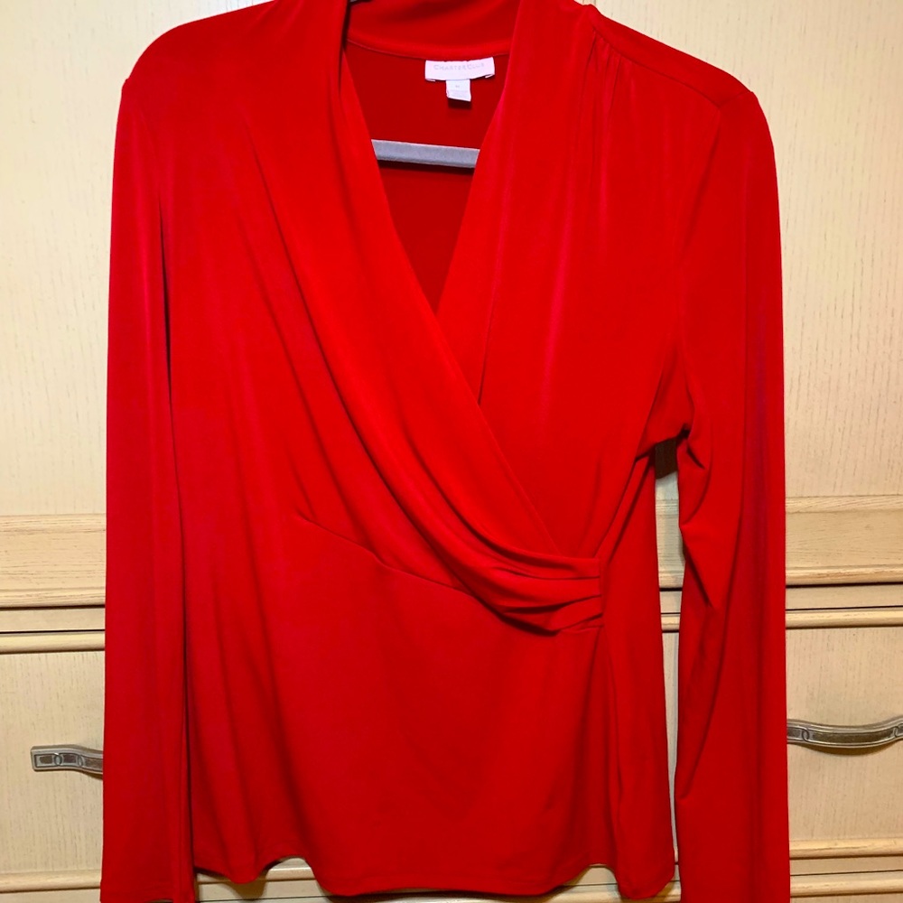 Red long sleeve top